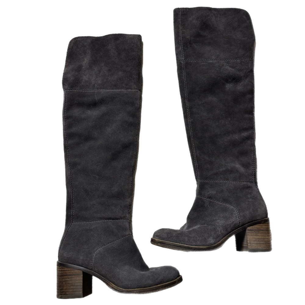 Lucky Brand Ramsden Dark Grey Suede Over the Knee Boots 7 - Picture 1 of 12